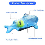 Floating Squeaky Shark Chew Toy for Dogs with Tennis Ball - GreenFur