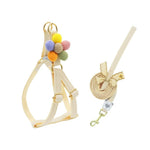 Floral Decorated Small Dog Leash and Harness Set - GreenFur