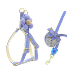 Floral Decorated Small Dog Leash and Harness Set - GreenFur