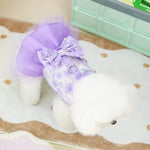 Floral Dresses with D - Ring and Bow Design for Dogs - GreenFur