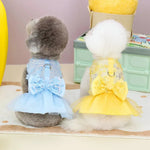Floral Dresses with D - Ring and Bow Design for Dogs - GreenFur