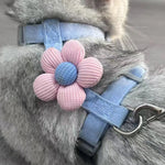 Floral Harness and Leash Set Outdoor Walking Vest for Cats - GreenFur