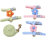 Floral Harness and Leash Set Outdoor Walking Vest for Cats - GreenFur