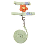 Floral Harness and Leash Set Outdoor Walking Vest for Cats - GreenFur