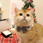 Floral Knitted Pet Collar with Bowtie - GreenFur
