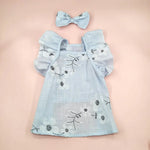 Floral Pet Dress and Hair Clip Set - GreenFur