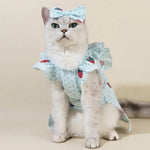 Floral Pet Dress and Hair Clip Set - GreenFur
