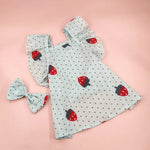 Floral Pet Dress and Hair Clip Set - GreenFur