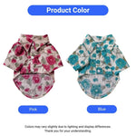 Floral Polyester Dog Shirt Lightweight Summer Pet Apparel - GreenFur
