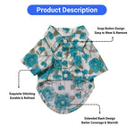 Floral Polyester Dog Shirt Lightweight Summer Pet Apparel - GreenFur