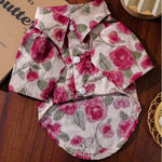 Floral Polyester Dog Shirt Lightweight Summer Pet Apparel - GreenFur