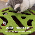 Flower Shape Felt Cat Puzzle Box Interactive Toy - GreenFur
