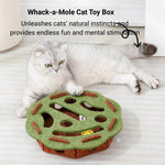 Flower Shape Felt Cat Puzzle Box Interactive Toy - GreenFur