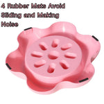Flower Shape Pet Food Bowl Plastic Dog Bowl - GreenFur