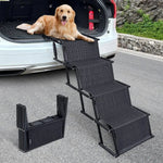 Foldable Car Pet Dog Stair with Safety Carabiner - GreenFur