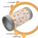 Foldable Carrot Print Pet Tunnel for Cats and Rabbits - GreenFur