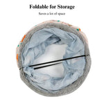 Foldable Carrot Print Pet Tunnel for Cats and Rabbits - GreenFur
