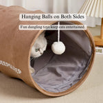 Foldable Cat Tunnel Playhouse Hide and Seek Rolling Tube - GreenFur