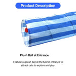 Foldable Cat Tunnel Toy Straight Passage Indoor Play Tube - GreenFur