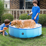 Foldable Pet Bath Pool Dog Swimming Pool Outdoor Water Play Pool with Drainage - GreenFur