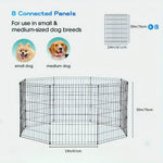 Foldable Pet Playpen 8 Panel Dog Fence 30in Tall for Small Dog and Poultry Use - GreenFur