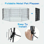 Foldable Pet Playpen 8 Panel Dog Fence 30in Tall for Small Dog and Poultry Use - GreenFur
