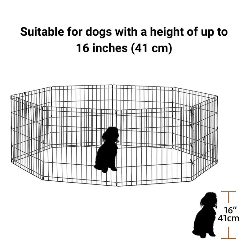 Foldable Pet Playpen 8 Panel Dog Fence for Small Pets Indoor and Outdoor Use - GreenFur