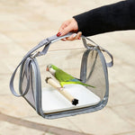 Foldable Plastic Bird Travel Carrier Bag with Perch and Tray - GreenFur