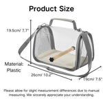 Foldable Plastic Bird Travel Carrier Bag with Perch and Tray - GreenFur