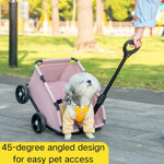 Foldable Portable 4 Wheels Pet Stroller with Sunshade - GreenFur