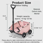 Foldable Portable 4 Wheels Pet Stroller with Telescoping Handle - GreenFur