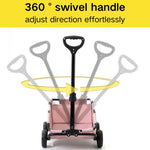 Foldable Portable 4 Wheels Pet Stroller with Telescoping Handle - GreenFur