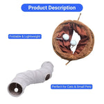 Foldable Suede S Shape Cat Tunnel Interactive Crawl Play Toy - GreenFur