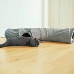 Foldable Suede S Shape Cat Tunnel Interactive Crawl Play Toy - GreenFur