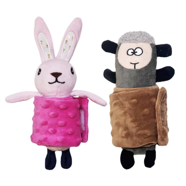 Foldable Treat - Hiding Design Rustling Plush Dog Toy with Squeaker - GreenFur