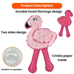 Forest Animal Pink Flamingo Design Squeaky Plush Dog Chew Toy - GreenFur