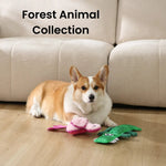 Forest Animal Pink Flamingo Design Squeaky Plush Dog Chew Toy - GreenFur