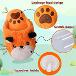 Fox Slipper Dog Toy with Squeaker and Food Dispenser - GreenFur