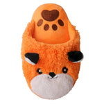 Fox Slipper Dog Toy with Squeaker and Food Dispenser - GreenFur