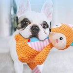 Fox - style Plush Dog Squeaky Toys with Crinkle Paper - GreenFur