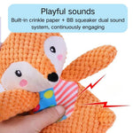 Fox - style Plush Dog Squeaky Toys with Crinkle Paper - GreenFur