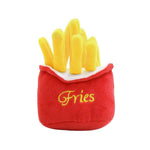 French Fries Plush Dog Toy with Squeaker Interactive Chew Toy - GreenFur