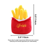 French Fries Plush Dog Toy with Squeaker Interactive Chew Toy - GreenFur
