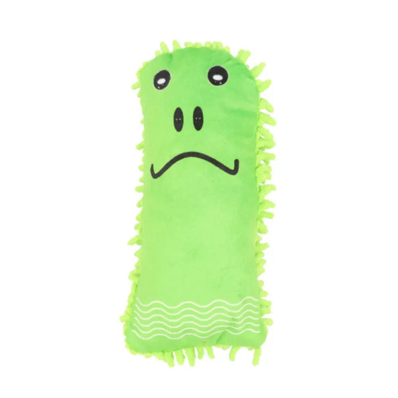 Frog Pattern Mop Plush Dog Toy with Squeaker - GreenFur