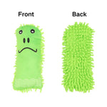 Frog Pattern Mop Plush Dog Toy with Squeaker - GreenFur