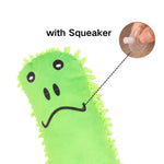Frog Pattern Mop Plush Dog Toy with Squeaker - GreenFur