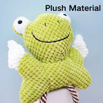 Frog Shape Plush Material Cotton Rope Dog Chew Toy - GreenFur