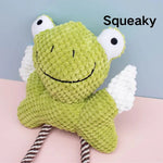 Frog Shape Plush Material Cotton Rope Dog Chew Toy - GreenFur
