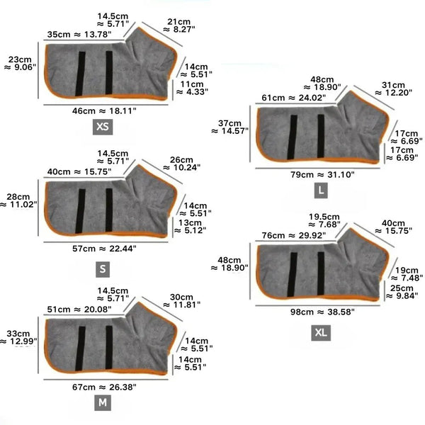 Full - Body Wrap Quick - Dry Pet Bathrobe for Dogs and Cats - GreenFur