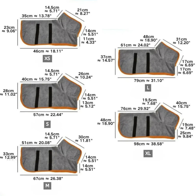 Full - Body Wrap Quick - Dry Pet Bathrobe for Dogs and Cats - GreenFur